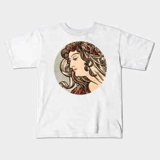 Vintage woman portrat Kids T-Shirt